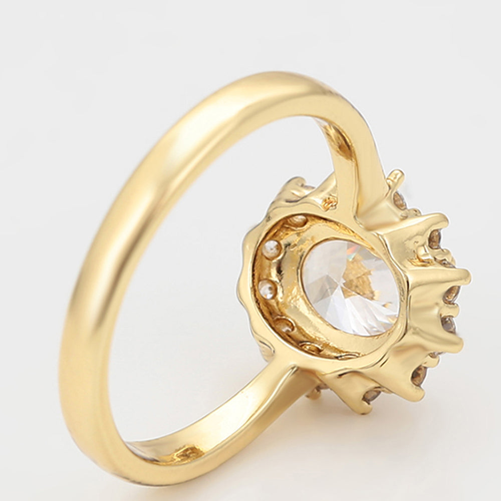 Inel din Aliaj Placat cu Aur cu Cristal Alb Emporia® 7 