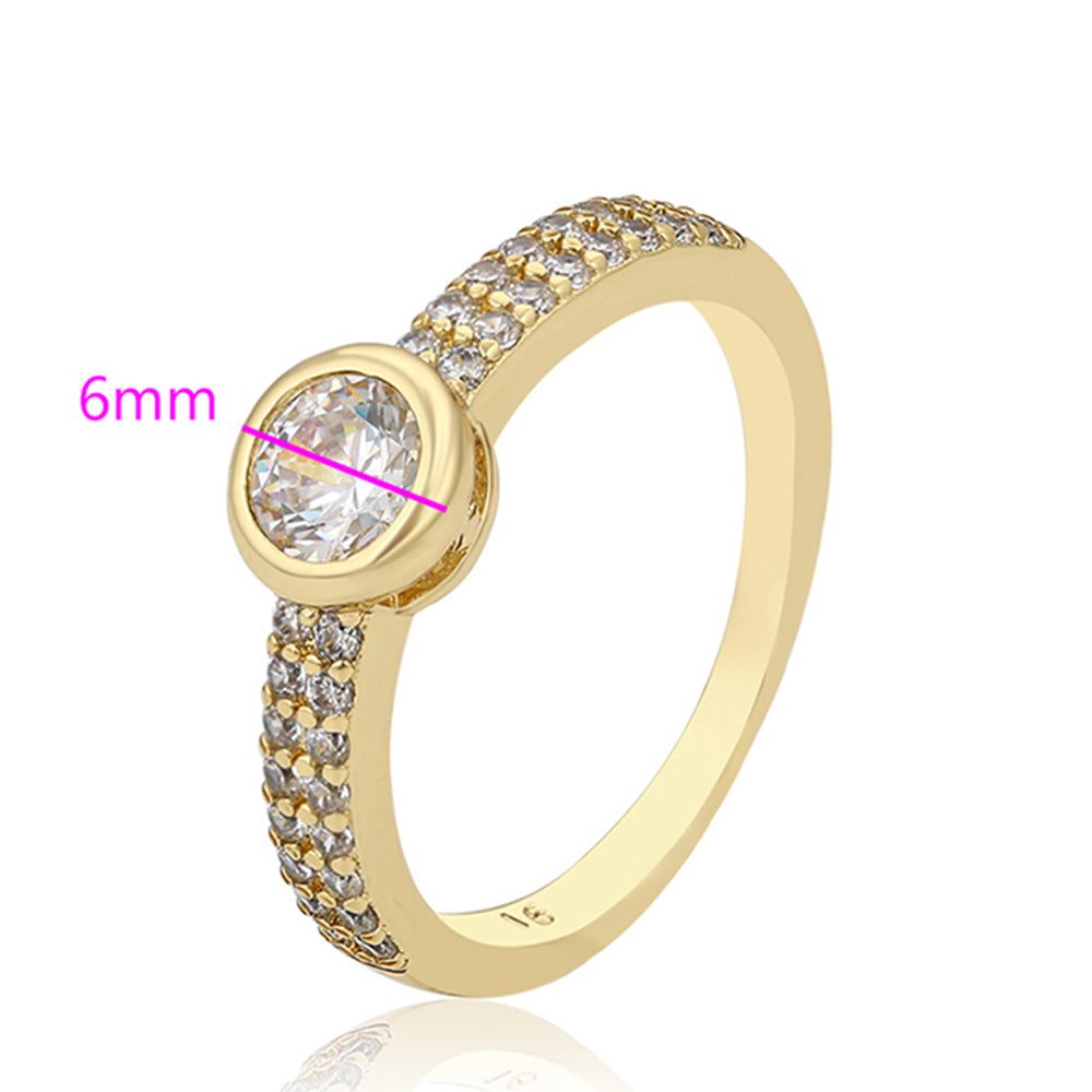 Inel din Aliaj Placat cu Aur cu Cristal Alb Emporia® 2 