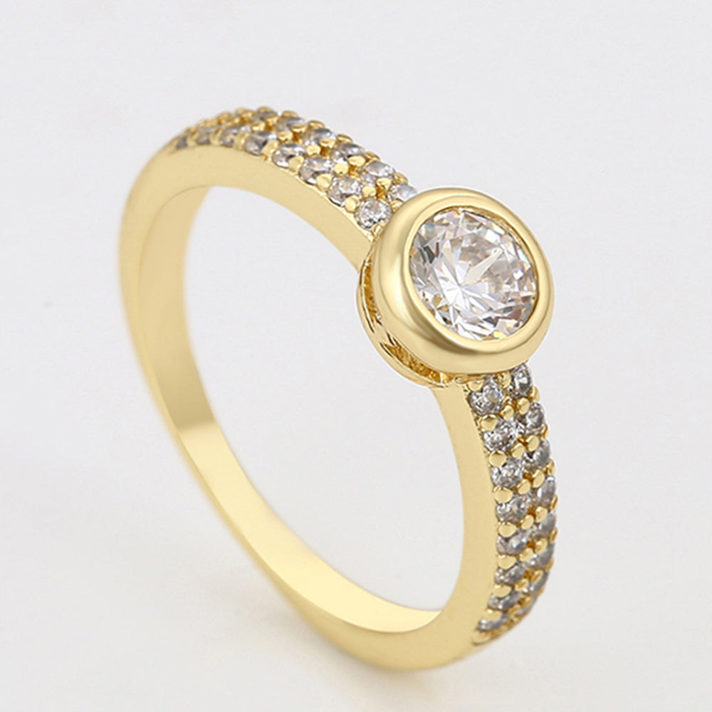 Inel din Aliaj Placat cu Aur cu Cristal Alb Emporia® 3 