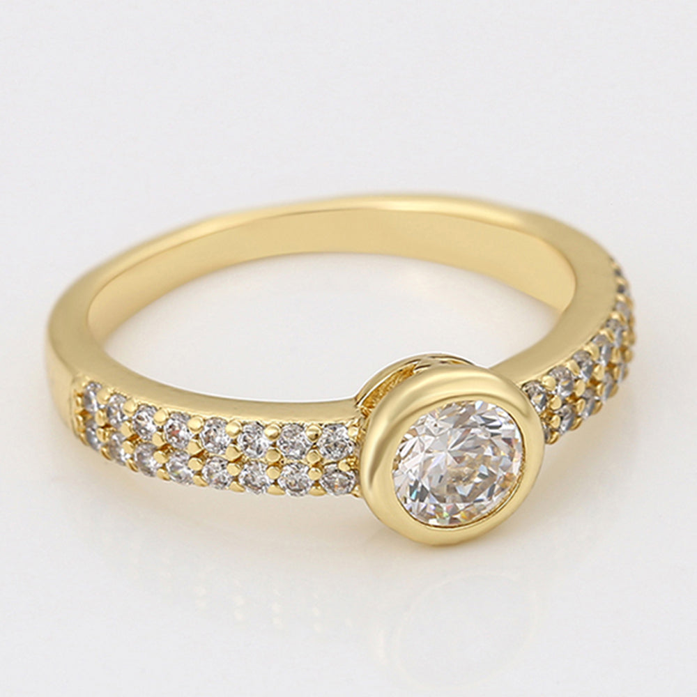 Inel din Aliaj Placat cu Aur cu Cristal Alb Emporia®