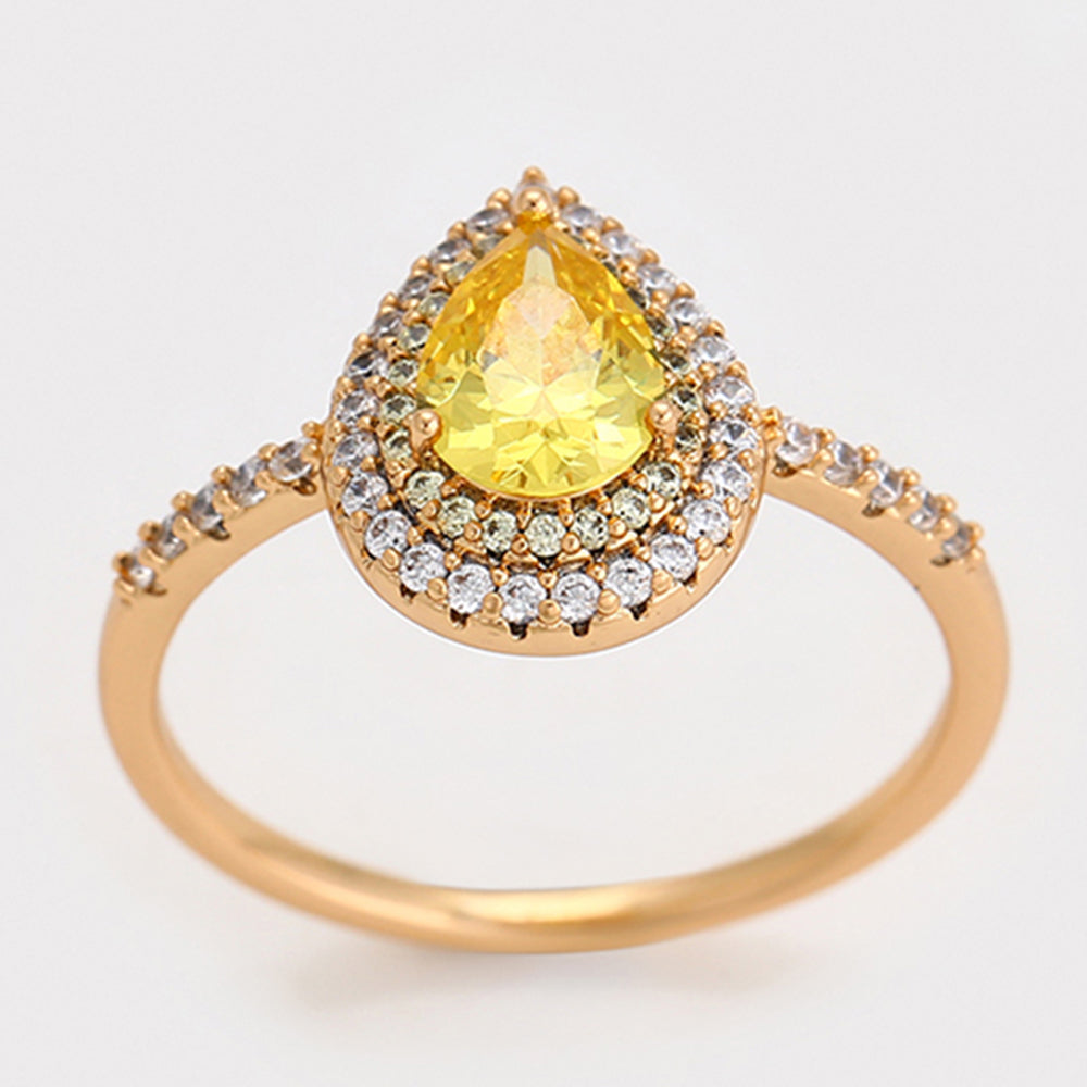 Inel din Aliaj Placat cu Aur cu Cristal Galben Emporia® și Cristal Alb Emporia®