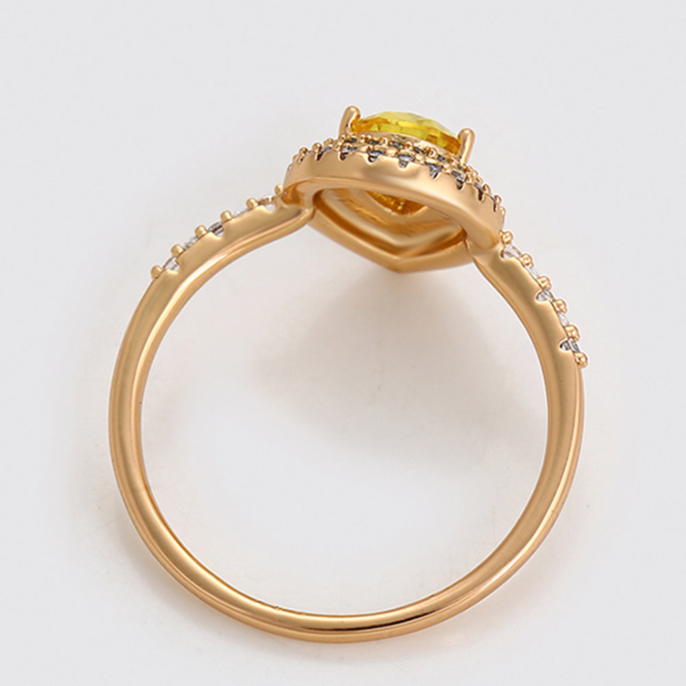 Inel din Aliaj Placat cu Aur cu Cristal Galben Emporia® și Cristal Alb Emporia® 5 