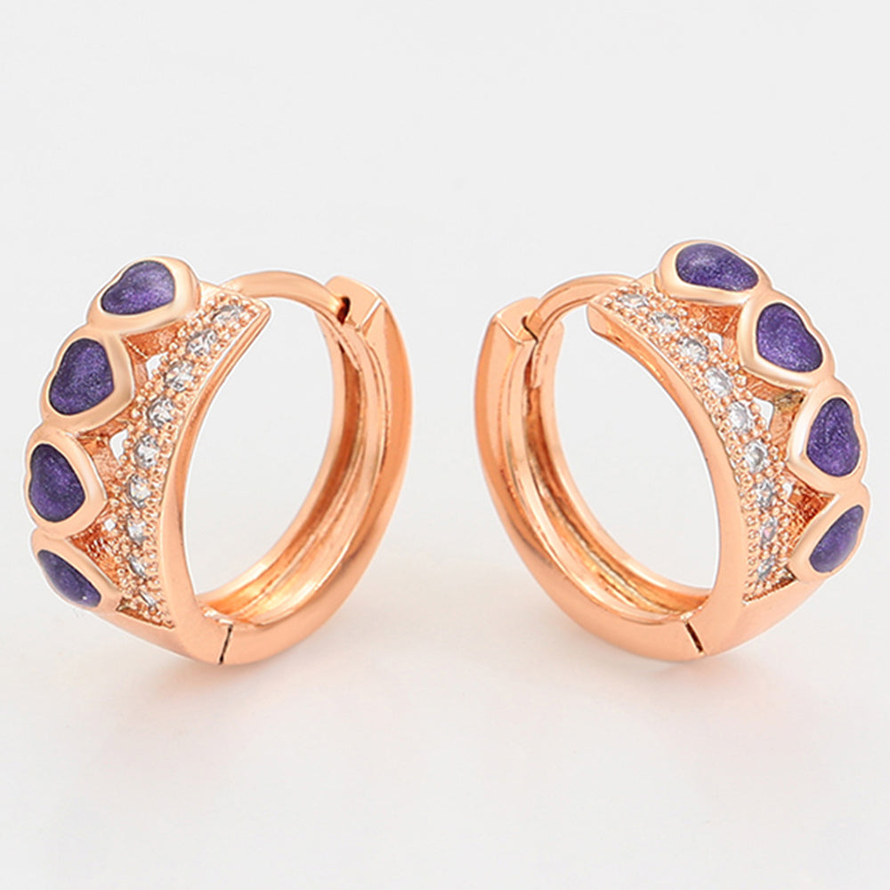 Set din Aliaj Placat cu Aur cu Cristal Violet Emporia® ( Cercei+Inel )