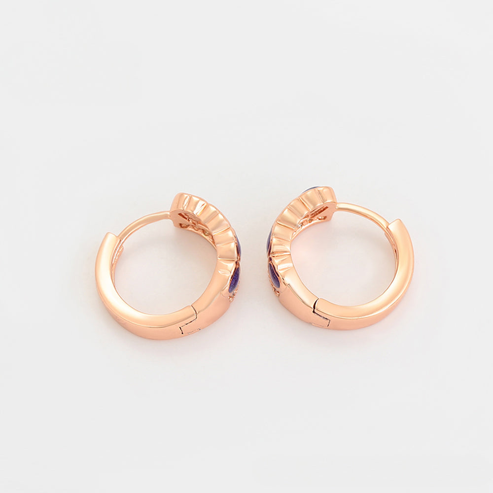 Set din Aliaj Placat cu Aur cu Cristal Violet Emporia® ( Cercei+Inel )