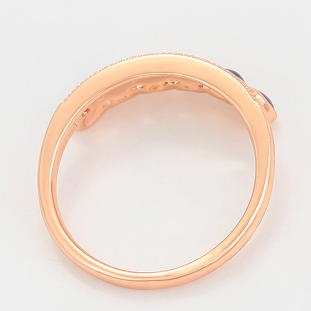 Set din Aliaj Placat cu Aur cu Cristal Violet Emporia® ( Cercei+Inel ) 8 