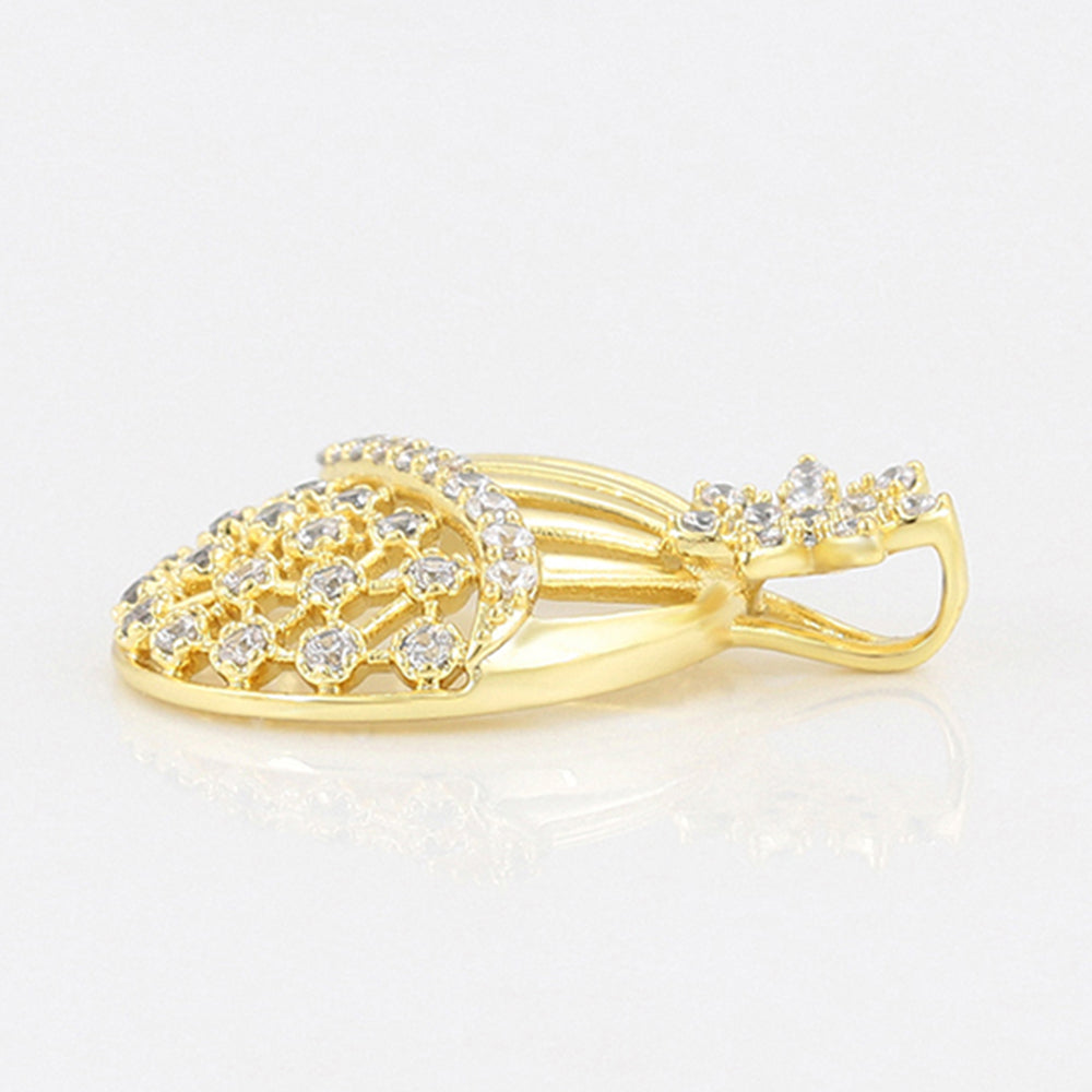 Set din Aliaj Placat cu Aur cu Cristal Alb Emporia® ( Cercei+Pandantiv ) 4 