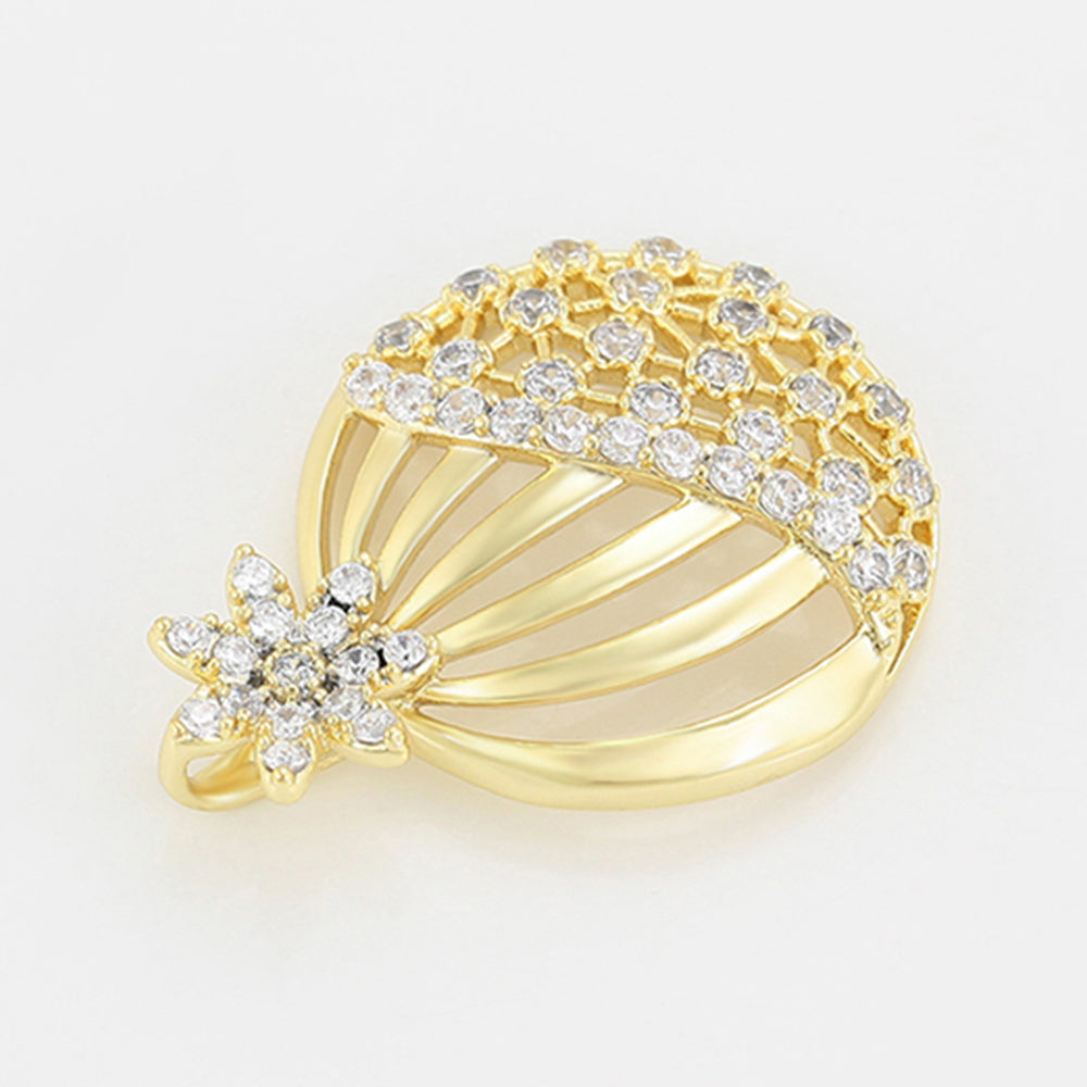 Set din Aliaj Placat cu Aur cu Cristal Alb Emporia® ( Cercei+Pandantiv ) 5 