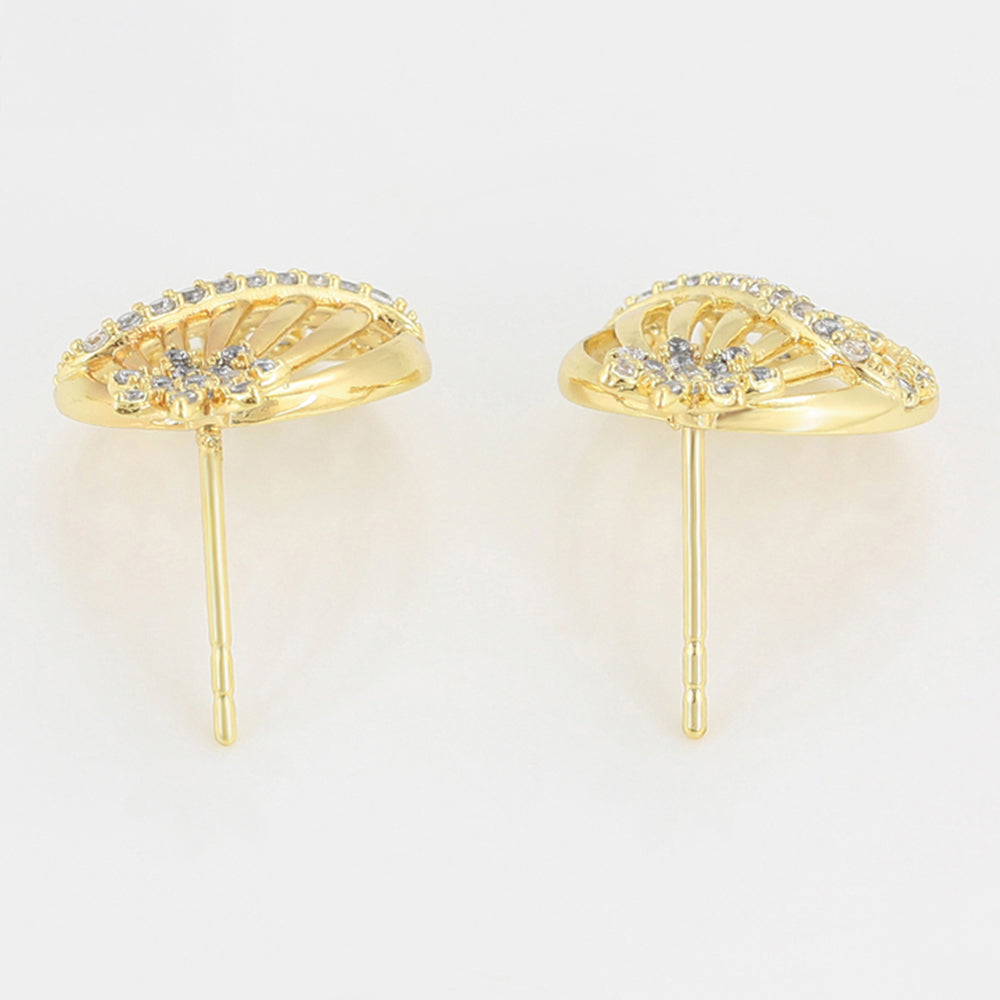Set din Aliaj Placat cu Aur cu Cristal Alb Emporia® ( Cercei+Pandantiv ) 7 