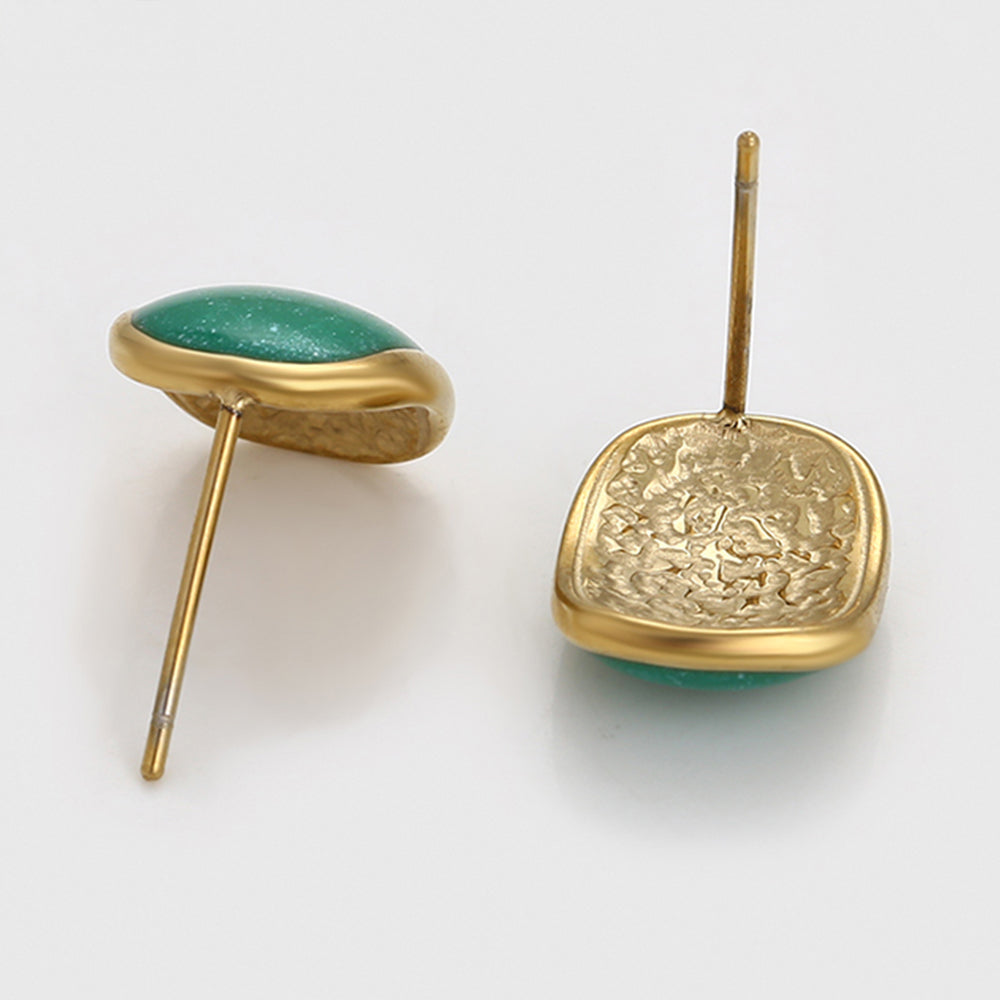 Cercei din Aliaj Placat cu Aur cu Cristal Verde Emporia®