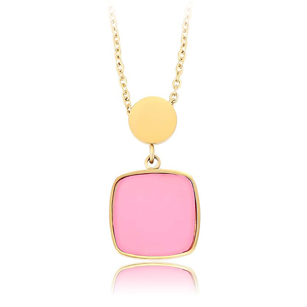 Colier din Aliaj Placat cu Aur cu Cristal Roz Emporia® 1 