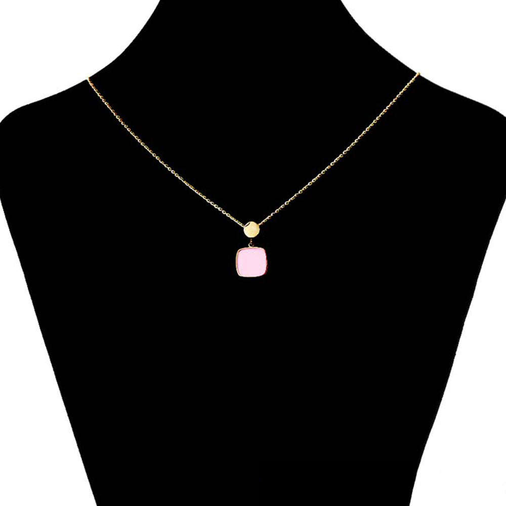 Colier din Aliaj Placat cu Aur cu Cristal Roz Emporia® 8 