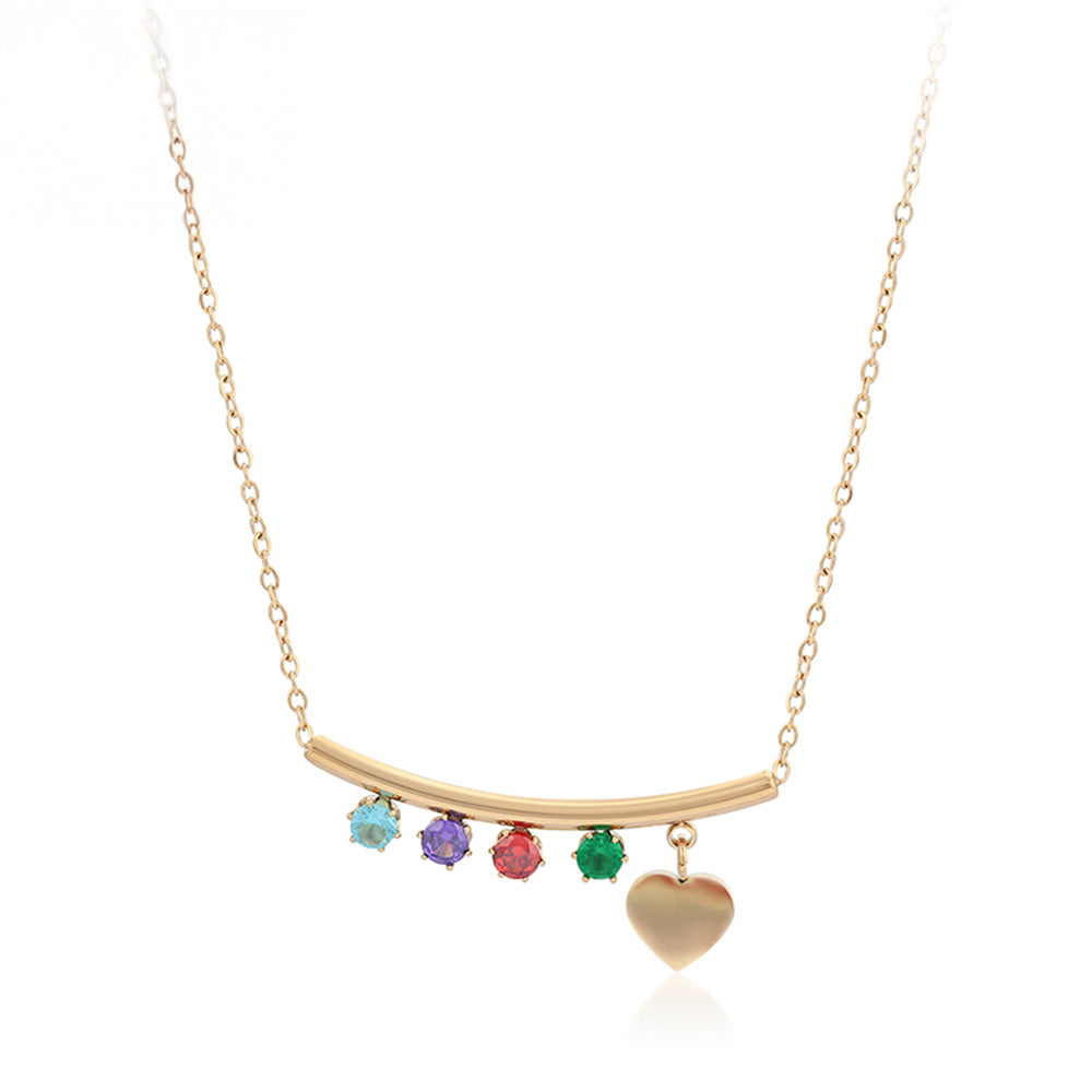 Colier din Aliaj Placat cu Aur cu Cristal Roșu Emporia® și Cristal Verde Emporia® 1 
