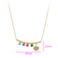 Colier din Aliaj Placat cu Aur cu Cristal Roșu Emporia® și Cristal Verde Emporia®