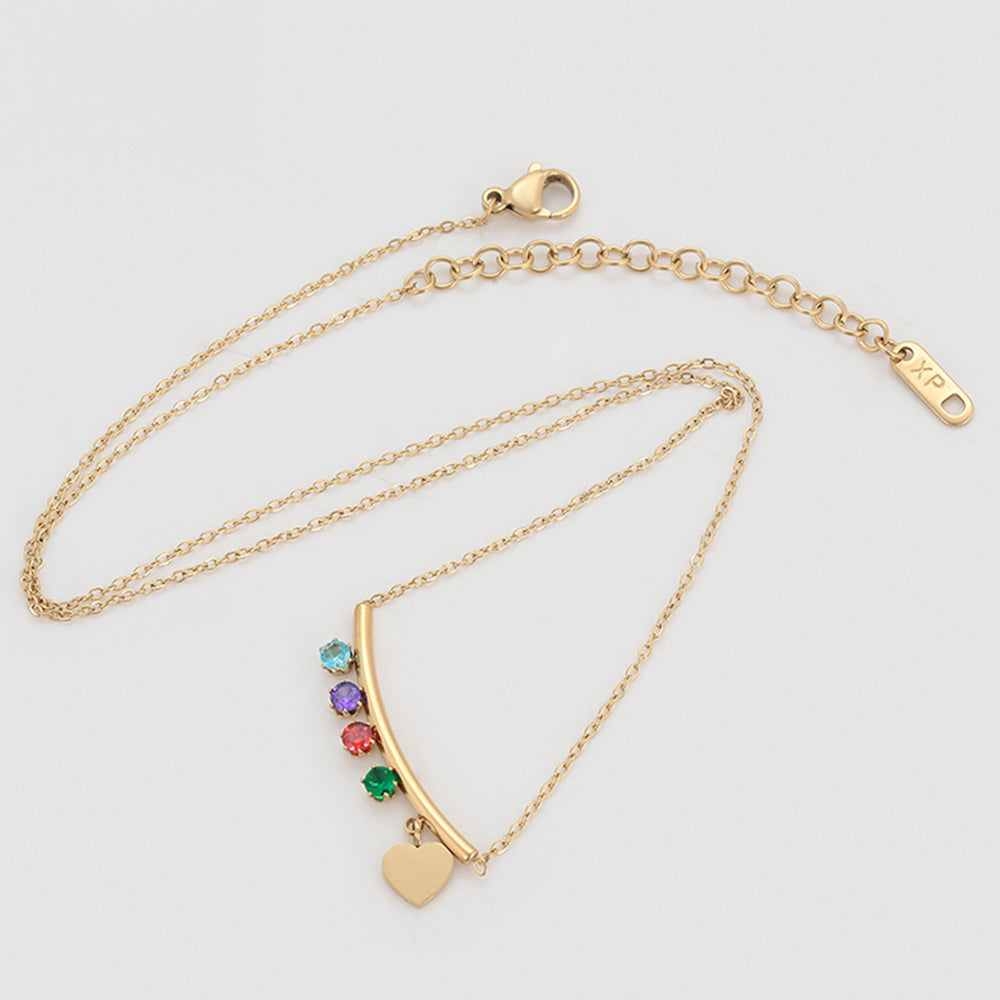 Colier din Aliaj Placat cu Aur cu Cristal Roșu Emporia® și Cristal Verde Emporia®