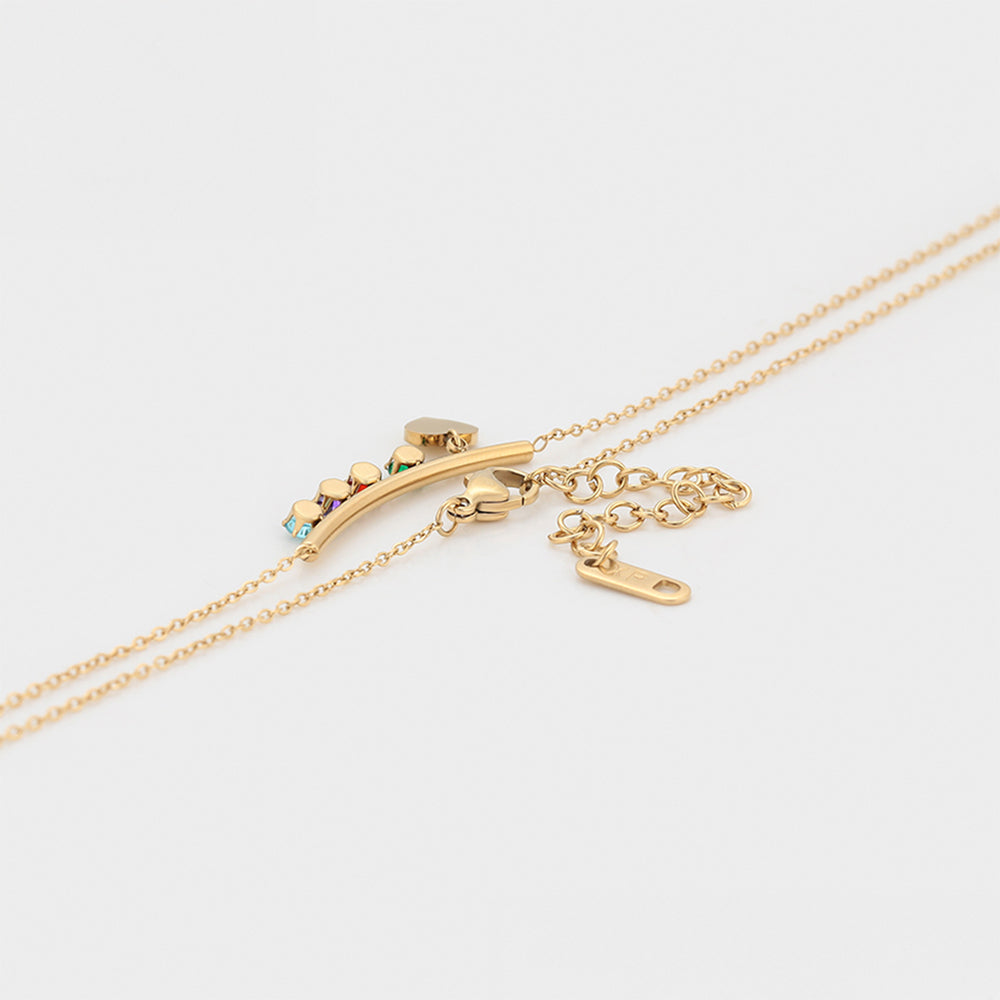 Colier din Aliaj Placat cu Aur cu Cristal Roșu Emporia® și Cristal Verde Emporia® 7 