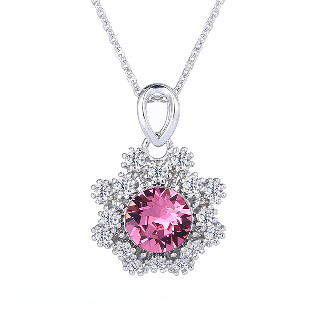 Colier din Aliaj Placat cu Aur cu Cristal Violet Emporia® 5 