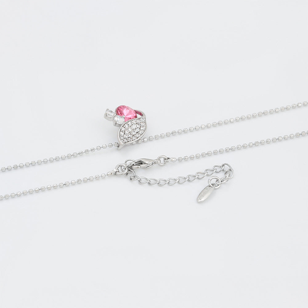 Colier din Aliaj Placat cu Aur cu Cristal Roz Emporia®