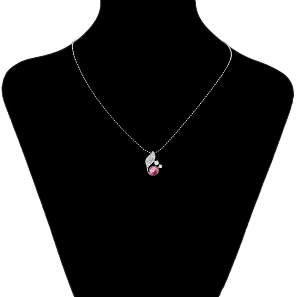 Colier din Aliaj Placat cu Aur cu Cristal Roz Emporia® 8 