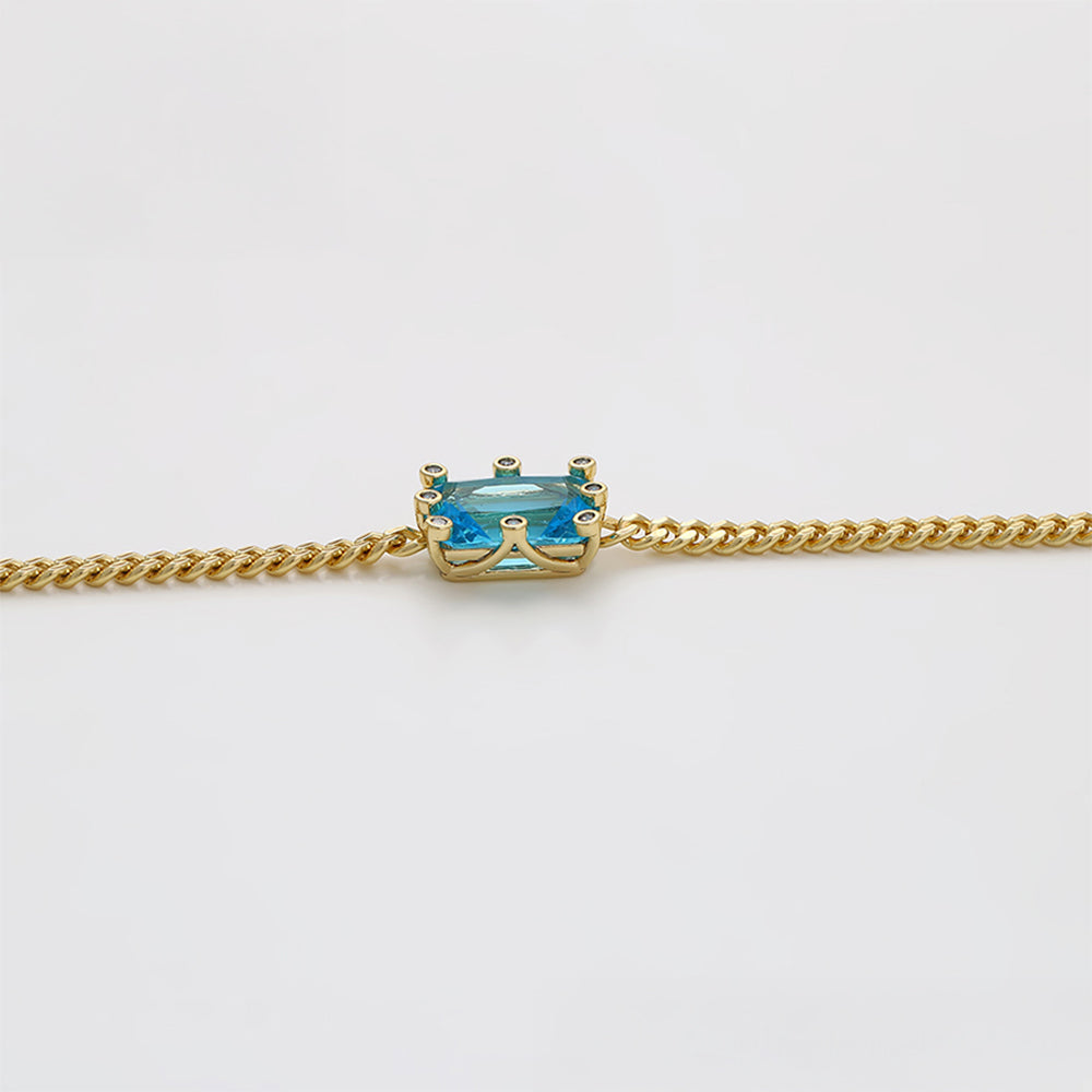 Brățară din Aliaj Placat cu Aur cu Cristal Albastru Emporia® 3 