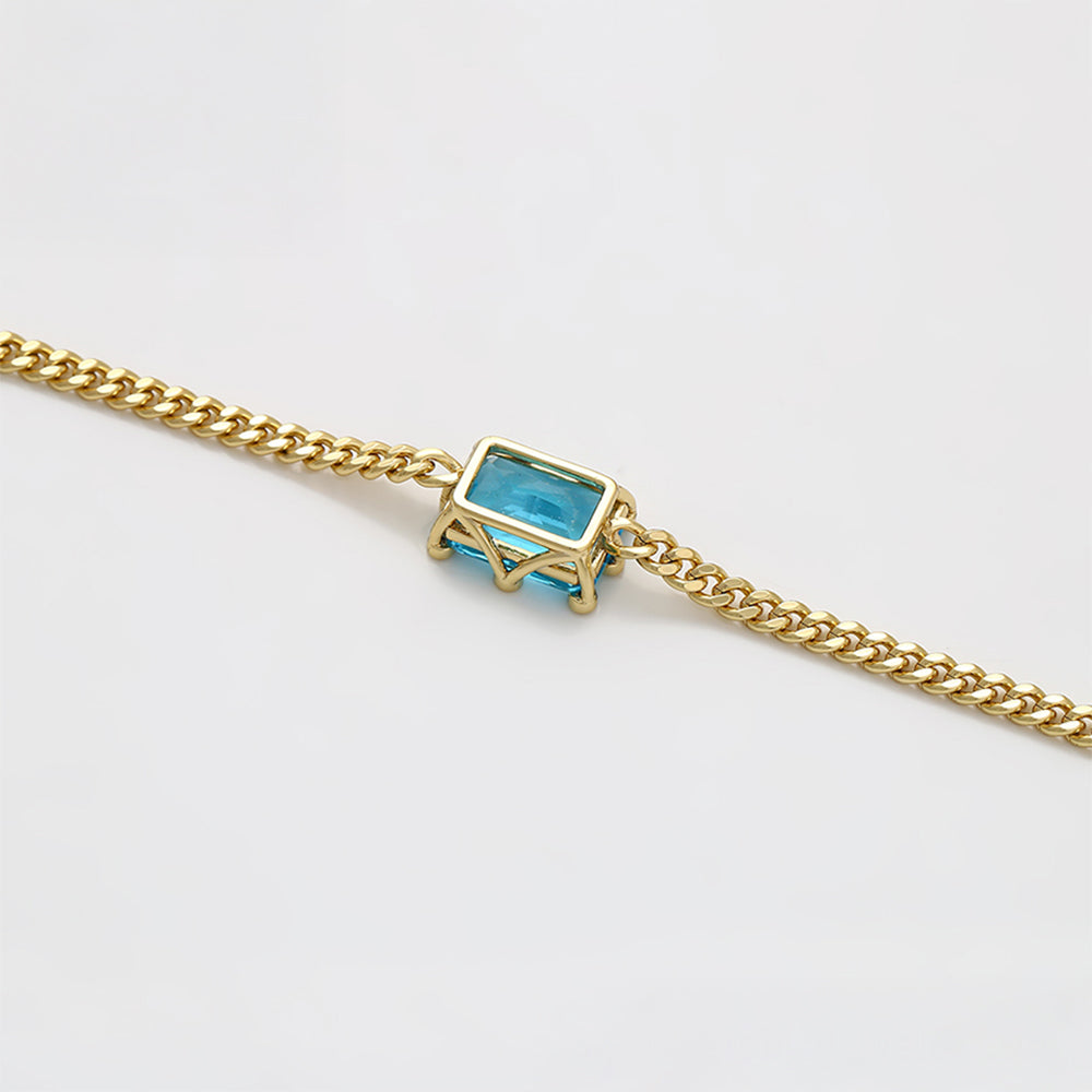 Brățară din Aliaj Placat cu Aur cu Cristal Albastru Emporia® 6 