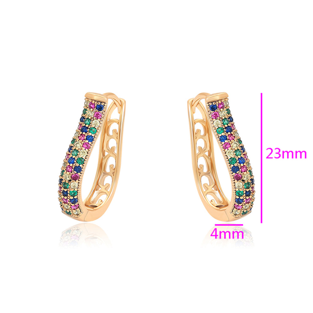 Cercei din Aliaj Placat cu Aur cu Cristal Roșu Emporia® și Cristal Albastru Emporia®