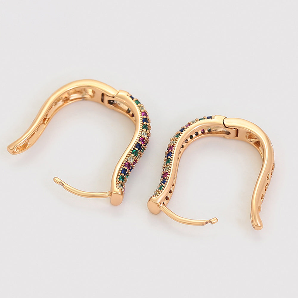 Cercei din Aliaj Placat cu Aur cu Cristal Roșu Emporia® și Cristal Albastru Emporia® 3 