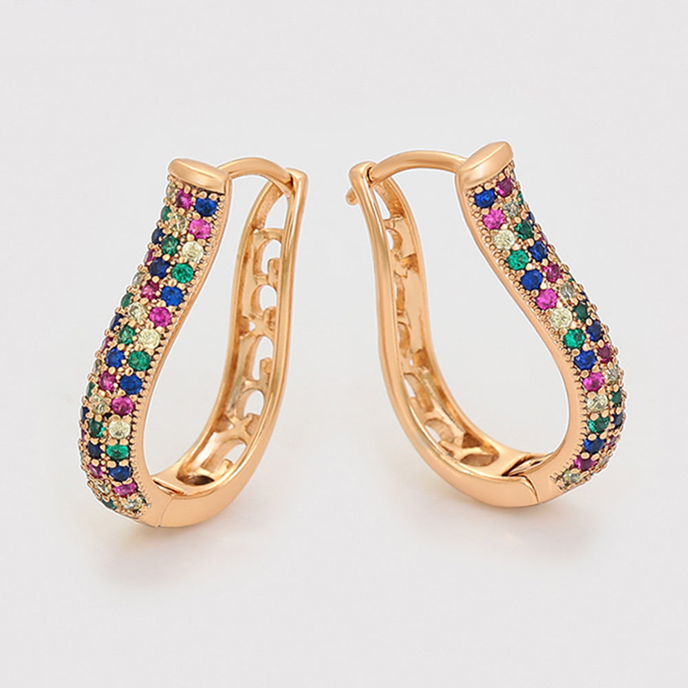 Cercei din Aliaj Placat cu Aur cu Cristal Roșu Emporia® și Cristal Albastru Emporia® 4 