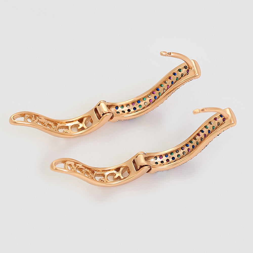 Cercei din Aliaj Placat cu Aur cu Cristal Roșu Emporia® și Cristal Albastru Emporia® 5 