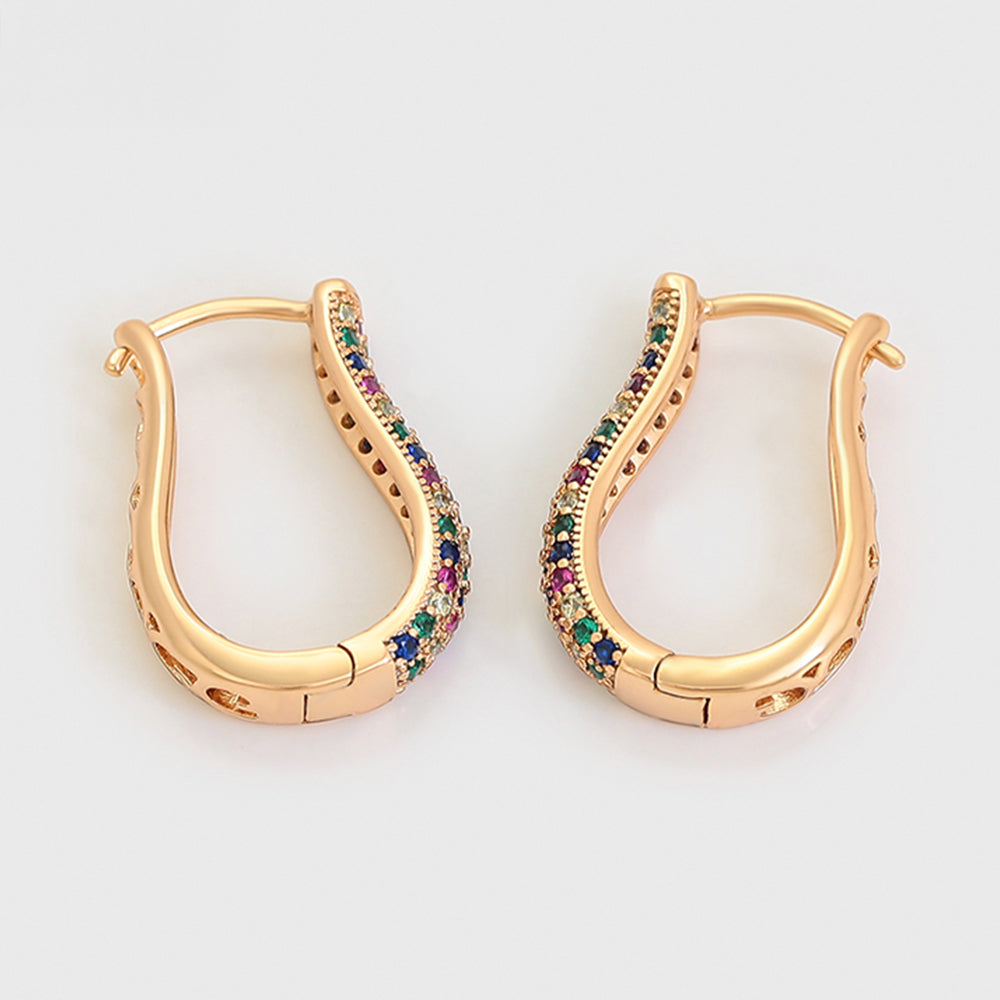 Cercei din Aliaj Placat cu Aur cu Cristal Roșu Emporia® și Cristal Albastru Emporia® 6 