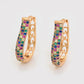 Cercei din Aliaj Placat cu Aur cu Cristal Roșu Emporia® și Cristal Albastru Emporia®