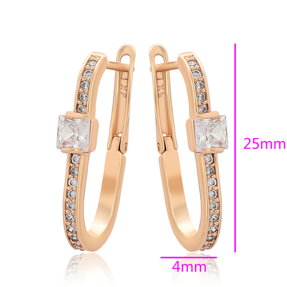 Cercei din Aliaj Placat cu Aur cu Cristal Alb Emporia®