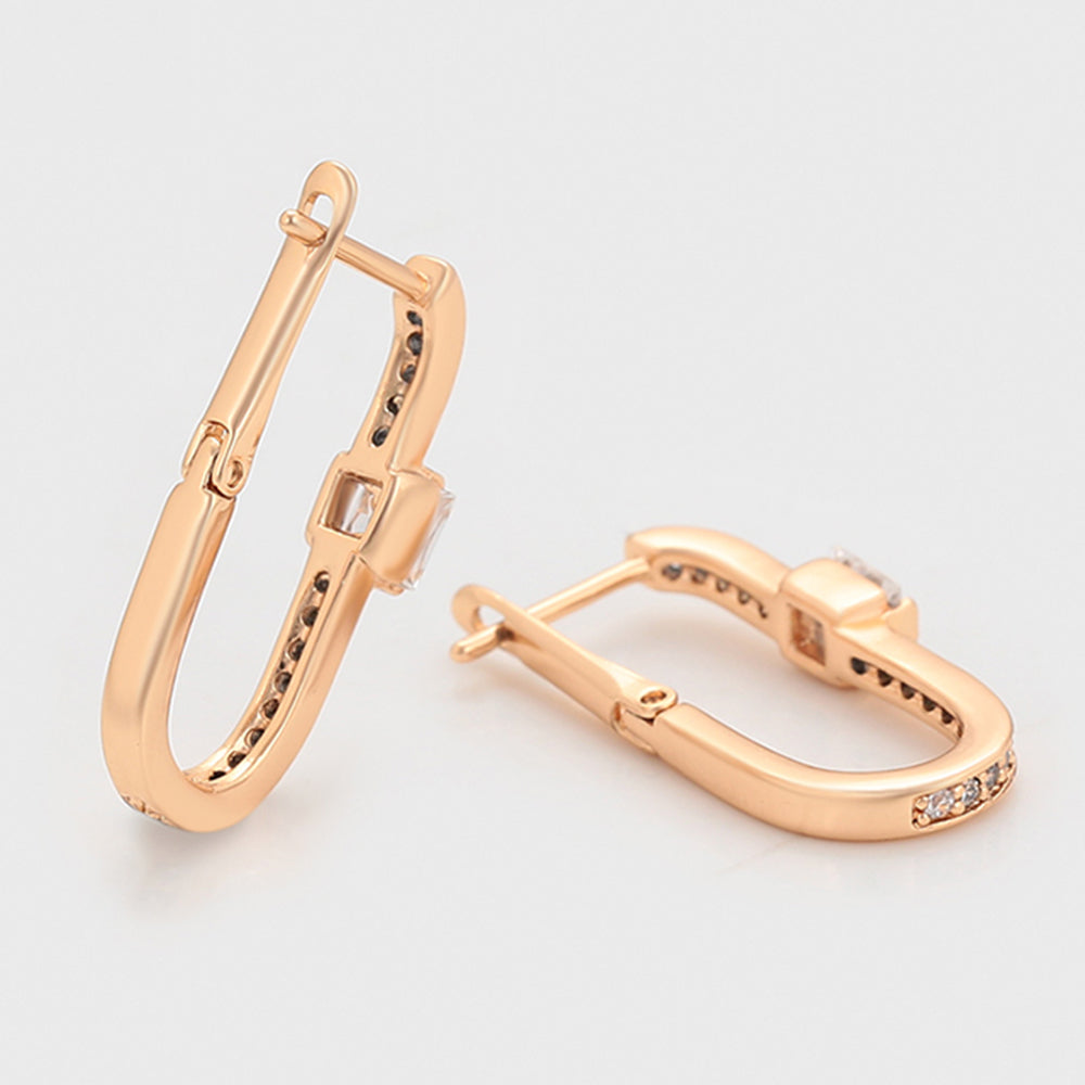 Cercei din Aliaj Placat cu Aur cu Cristal Alb Emporia® 5 