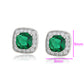 Cercei din Aliaj Placat cu Aur cu Cristal Verde Emporia® și Cristal Alb Emporia®