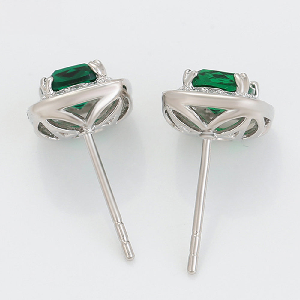 Cercei din Aliaj Placat cu Aur cu Cristal Verde Emporia® și Cristal Alb Emporia® 6 