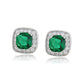 Cercei din Aliaj Placat cu Aur cu Cristal Verde Emporia® și Cristal Alb Emporia®
