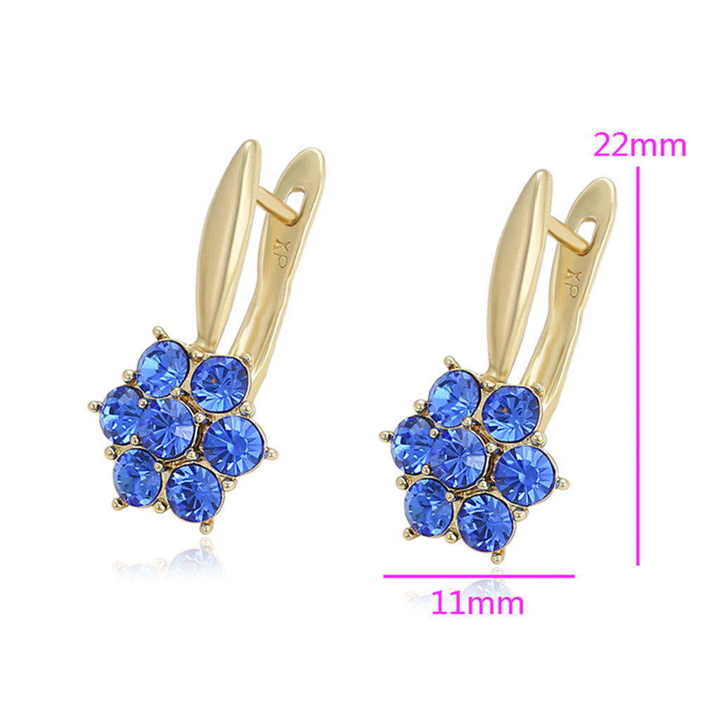 Cercei din Aliaj Placat cu Aur cu Cristal Albastru Emporia® 2 