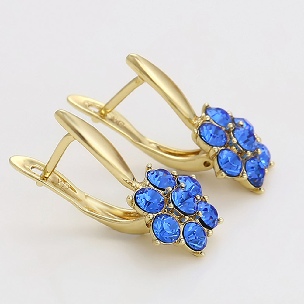 Cercei din Aliaj Placat cu Aur cu Cristal Albastru Emporia®