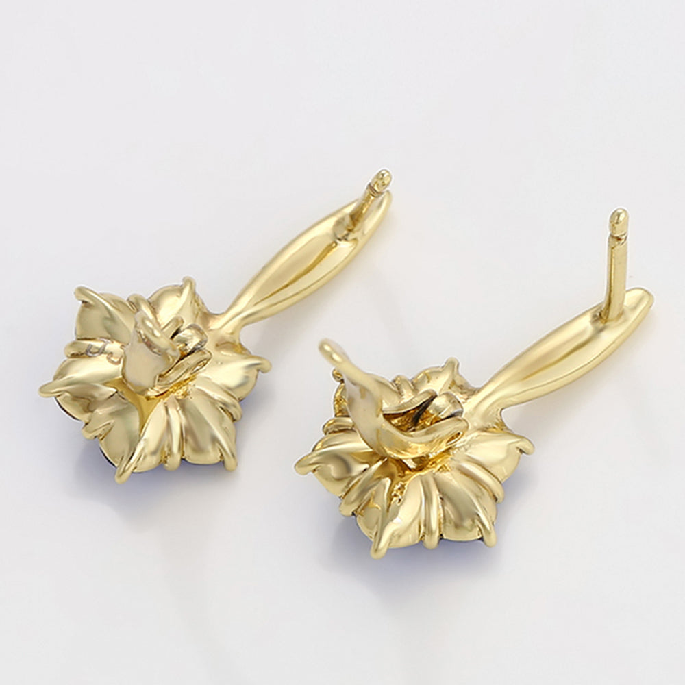 Cercei din Aliaj Placat cu Aur cu Cristal Albastru Emporia® 5 