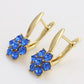 Cercei din Aliaj Placat cu Aur cu Cristal Albastru Emporia®