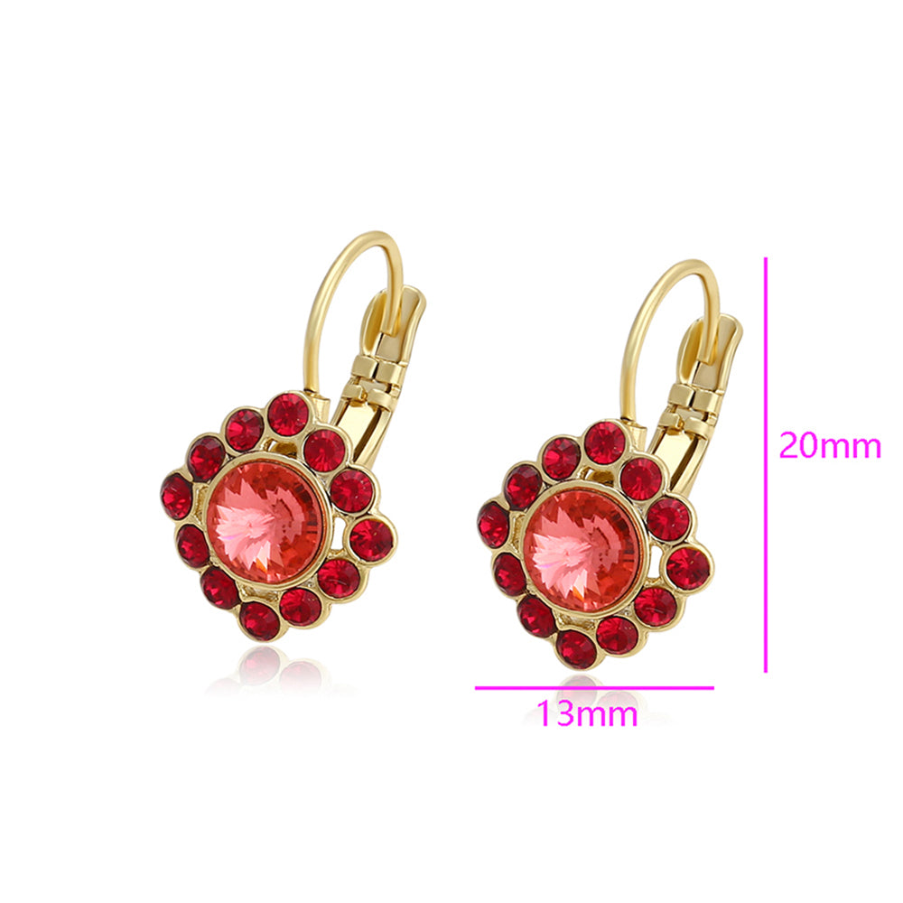 Cercei din Aliaj Placat cu Aur cu Cristal Roșu Emporia® 2 