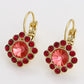 Cercei din Aliaj Placat cu Aur cu Cristal Roșu Emporia®