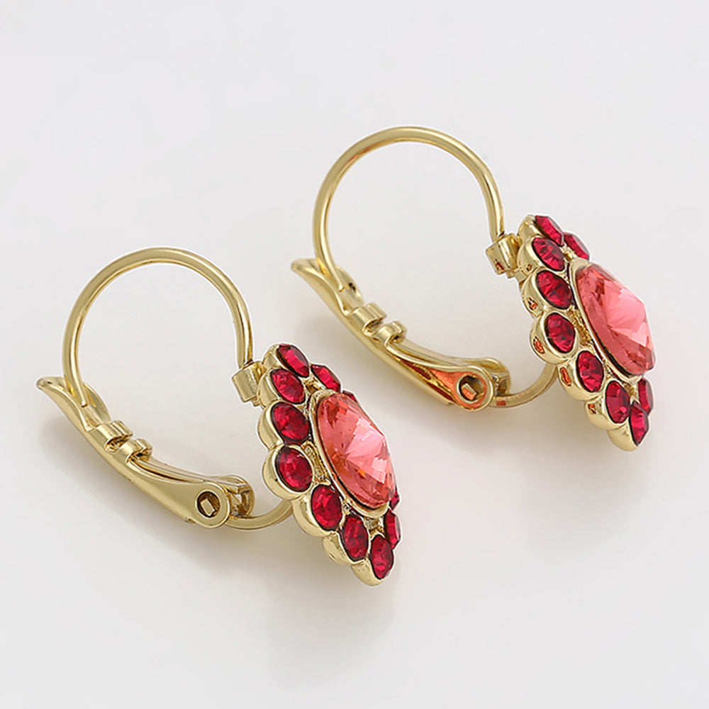 Cercei din Aliaj Placat cu Aur cu Cristal Roșu Emporia® 6 