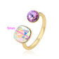 Inel din Aliaj Placat cu Aur cu Cristal Violet Emporia® și Cristal Alb Emporia®