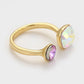 Inel din Aliaj Placat cu Aur cu Cristal Violet Emporia® și Cristal Alb Emporia®