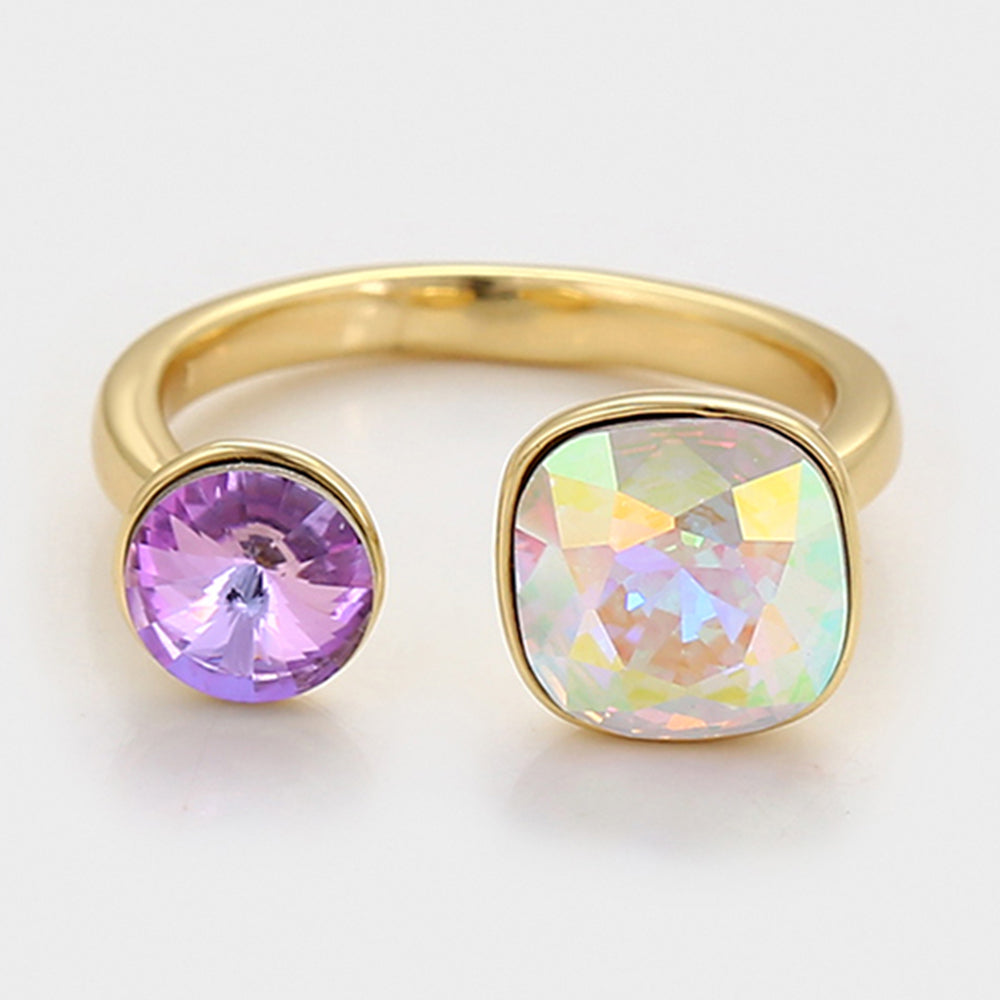 Inel din Aliaj Placat cu Aur cu Cristal Violet Emporia® și Cristal Alb Emporia®