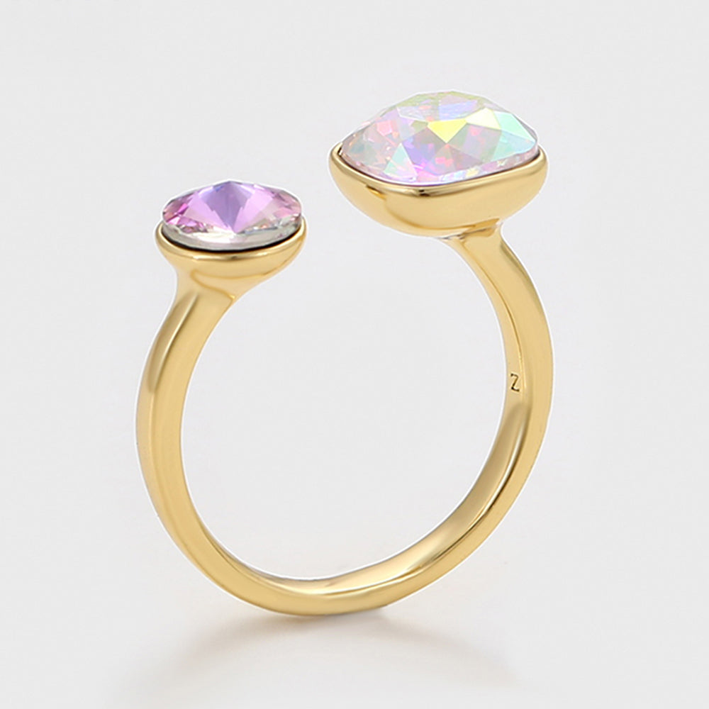 Inel din Aliaj Placat cu Aur cu Cristal Violet Emporia® și Cristal Alb Emporia®
