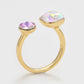 Inel din Aliaj Placat cu Aur cu Cristal Violet Emporia® și Cristal Alb Emporia®