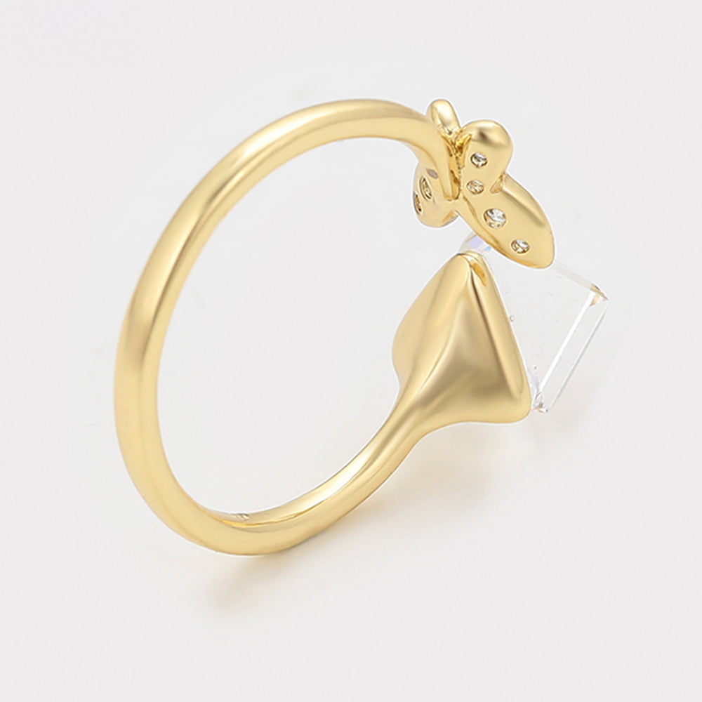 Inel din Aliaj Placat cu Aur cu Cristal Alb Emporia® 4 