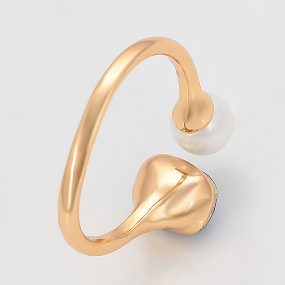 Inel din Aliaj Placat cu Aur cu Perlă de cristal și Cristal Albastru Emporia® 5 