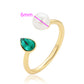 Inel din Aliaj Placat cu Aur cu Perlă de cristal și Cristal Verde Emporia®